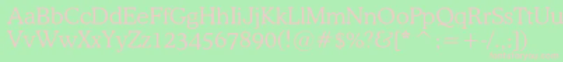 Osvaldlightc-fontti – vaaleanpunaiset fontit vihreällä taustalla