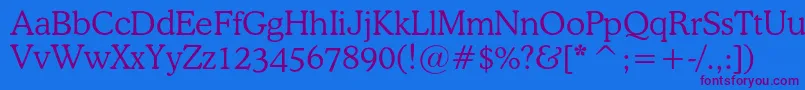 Osvaldlightc Font – Purple Fonts on Blue Background