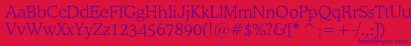 Шрифт Osvaldlightc – фиолетовые шрифты на красном фоне