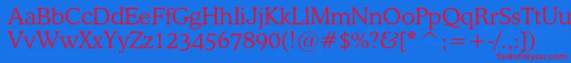 Osvaldlightc Font – Red Fonts on Blue Background