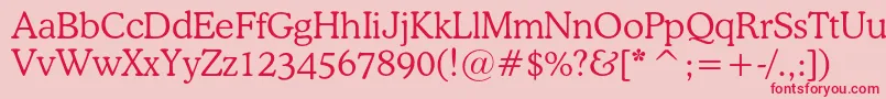 Osvaldlightc Font – Red Fonts on Pink Background