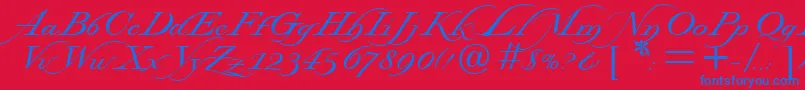 StockwellRegularDb Font – Blue Fonts on Red Background