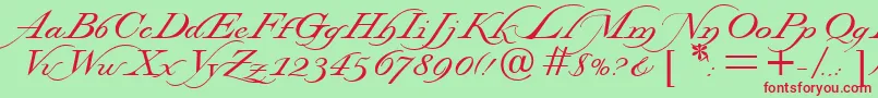 StockwellRegularDb Font – Red Fonts on Green Background