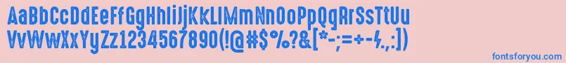 HighvoltageRough-Schriftart – Blaue Schriften auf rosa Hintergrund