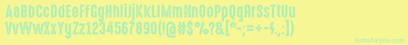 HighvoltageRough Font – Green Fonts on Yellow Background