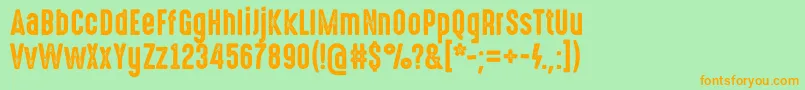 HighvoltageRough Font – Orange Fonts on Green Background