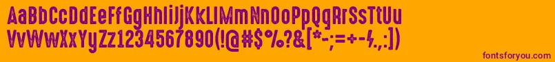 HighvoltageRough Font – Purple Fonts on Orange Background