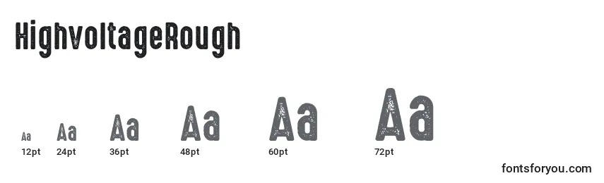 HighvoltageRough Font Sizes