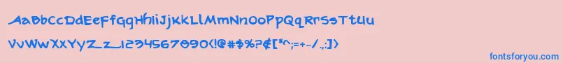 フォントArilonb – ピンクの背景に青い文字