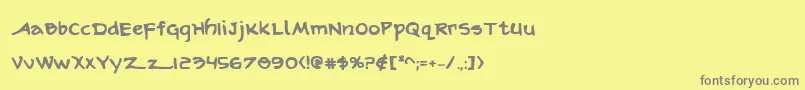 フォントArilonb – 黄色の背景に灰色の文字