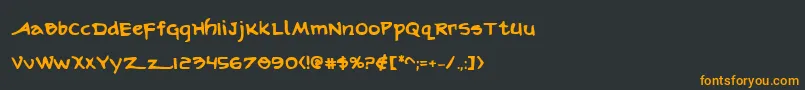 フォントArilonb – 黒い背景にオレンジの文字