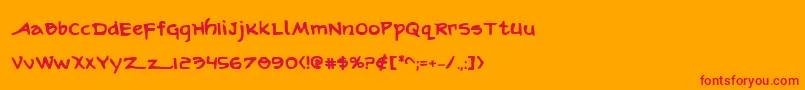 フォントArilonb – オレンジの背景に赤い文字
