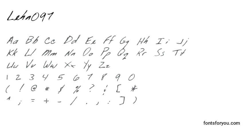 Czcionka Lehn097 – alfabet, cyfry, specjalne znaki