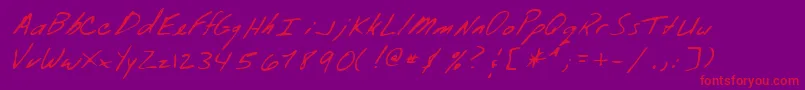 Lehn097 Font – Red Fonts on Purple Background