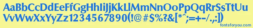 ColumbiaserialXboldRegular Font – Blue Fonts on Yellow Background