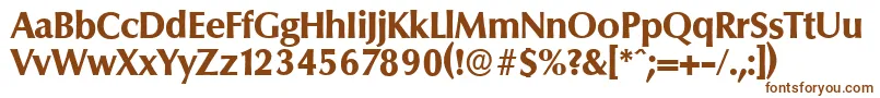 Czcionka ColumbiaserialXboldRegular – brązowe czcionki na białym tle