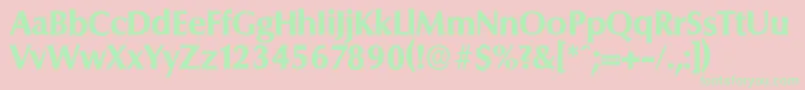 ColumbiaserialXboldRegular Font – Green Fonts on Pink Background