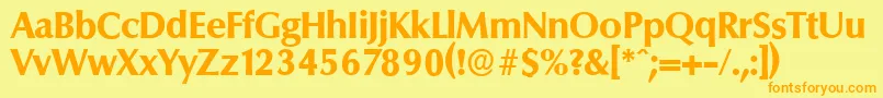 ColumbiaserialXboldRegular Font – Orange Fonts on Yellow Background