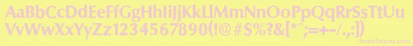 ColumbiaserialXboldRegular Font – Pink Fonts on Yellow Background