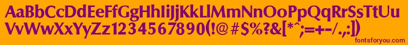 ColumbiaserialXboldRegular-fontti – violetit fontit oranssilla taustalla