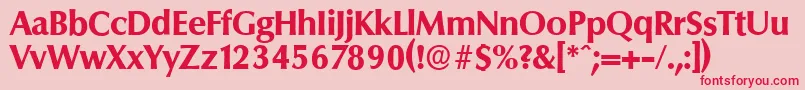 ColumbiaserialXboldRegular Font – Red Fonts on Pink Background