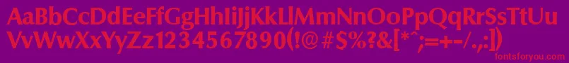 ColumbiaserialXboldRegular Font – Red Fonts on Purple Background