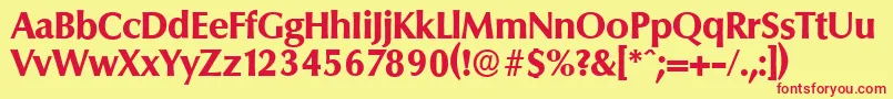 Czcionka ColumbiaserialXboldRegular – czerwone czcionki na żółtym tle