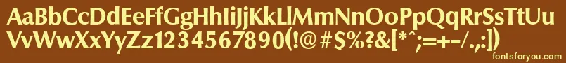 ColumbiaserialXboldRegular-fontti – keltaiset fontit ruskealla taustalla