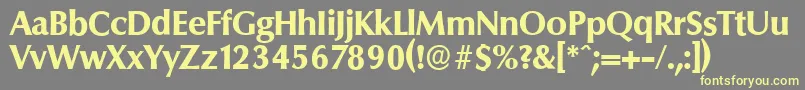 ColumbiaserialXboldRegular-Schriftart – Gelbe Schriften auf grauem Hintergrund