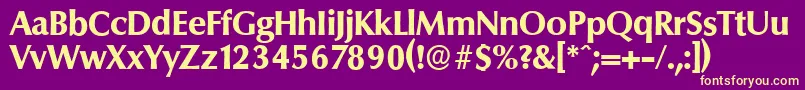 ColumbiaserialXboldRegular Font – Yellow Fonts on Purple Background