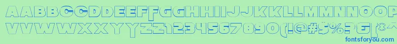 ZaiusOutline Font – Blue Fonts on Green Background