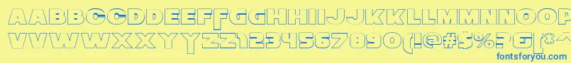 ZaiusOutline Font – Blue Fonts on Yellow Background