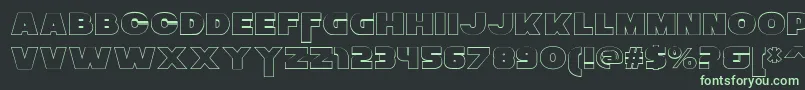 ZaiusOutline Font – Green Fonts on Black Background