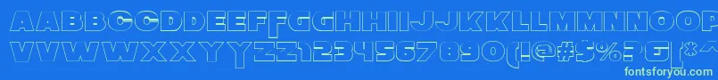 ZaiusOutline Font – Green Fonts on Blue Background