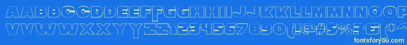 ZaiusOutline Font – Yellow Fonts on Blue Background