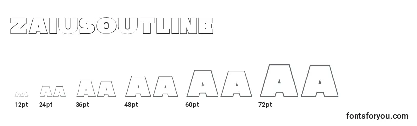 Размеры шрифта ZaiusOutline