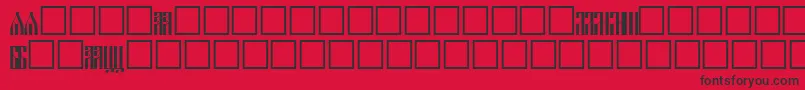 Weitere Informationen zur SlR-Schriftart SlR-Schriftart – Schwarze Schriften auf rotem Hintergrund