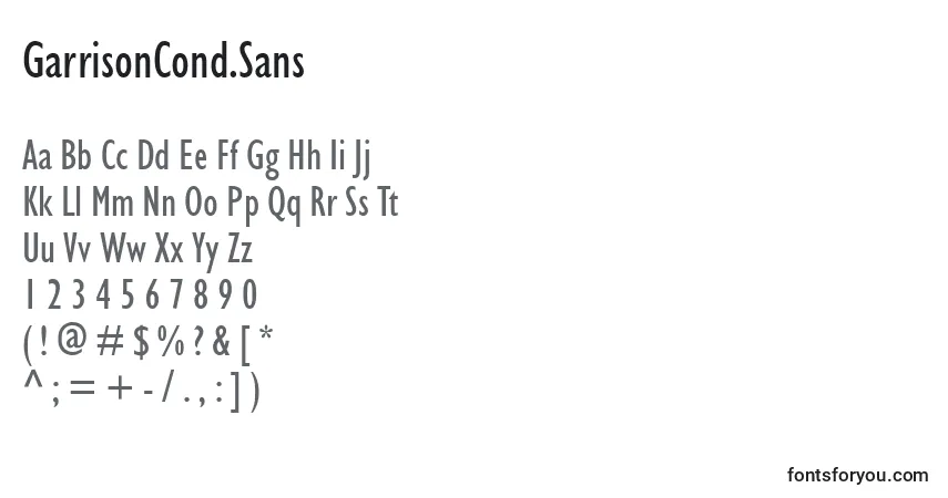 GarrisonCond.Sans Font – alphabet, numbers, special characters