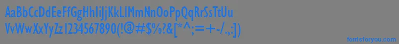 フォントGarrisonCond.Sans – 灰色の背景に青い文字