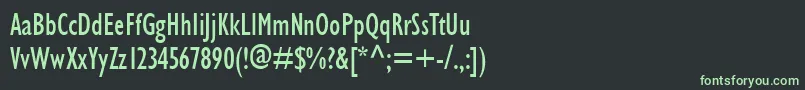 fuente GarrisonCond.Sans – Fuentes Verdes Sobre Fondo Negro
