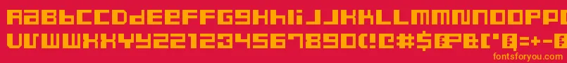 フォントDustyProRegular – 赤い背景にオレンジの文字