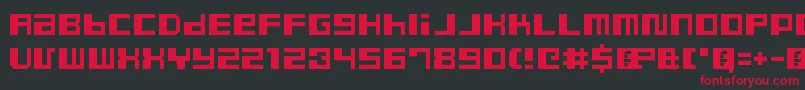 フォントDustyProRegular – 黒い背景に赤い文字