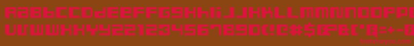 フォントDustyProRegular – 赤い文字が茶色の背景にあります。