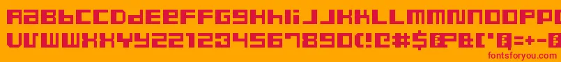フォントDustyProRegular – オレンジの背景に赤い文字