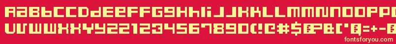 フォントDustyProRegular – 黄色の文字、赤い背景