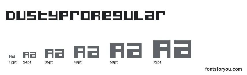 DustyProRegular Font Sizes