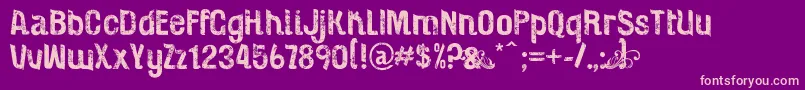 RosebudAntique Font – Pink Fonts on Purple Background