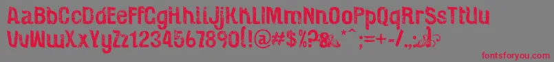 RosebudAntique Font – Red Fonts on Gray Background