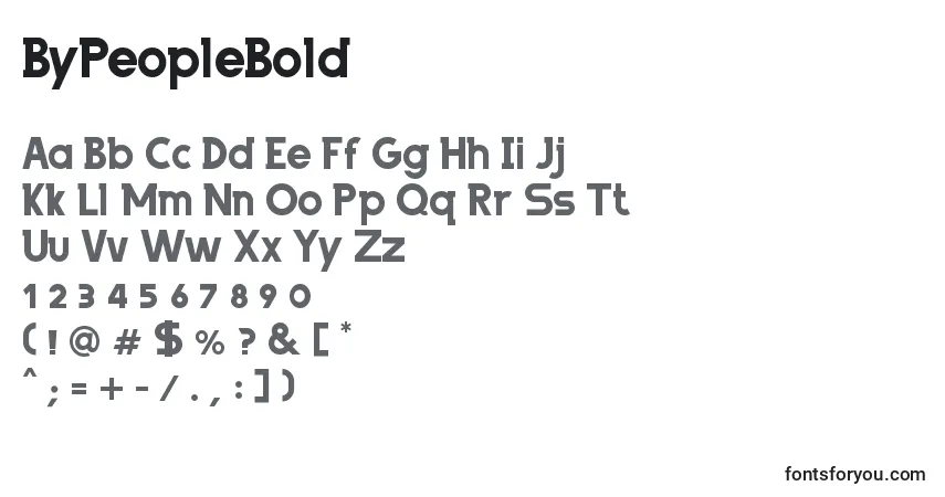 Czcionka ByPeopleBold – alfabet, cyfry, specjalne znaki