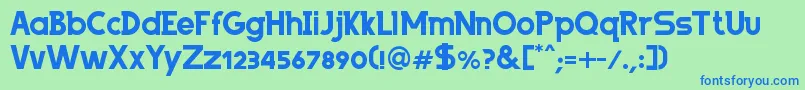 フォントByPeopleBold – 青い文字は緑の背景です。
